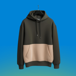 Olive-Beige Block Hoodie